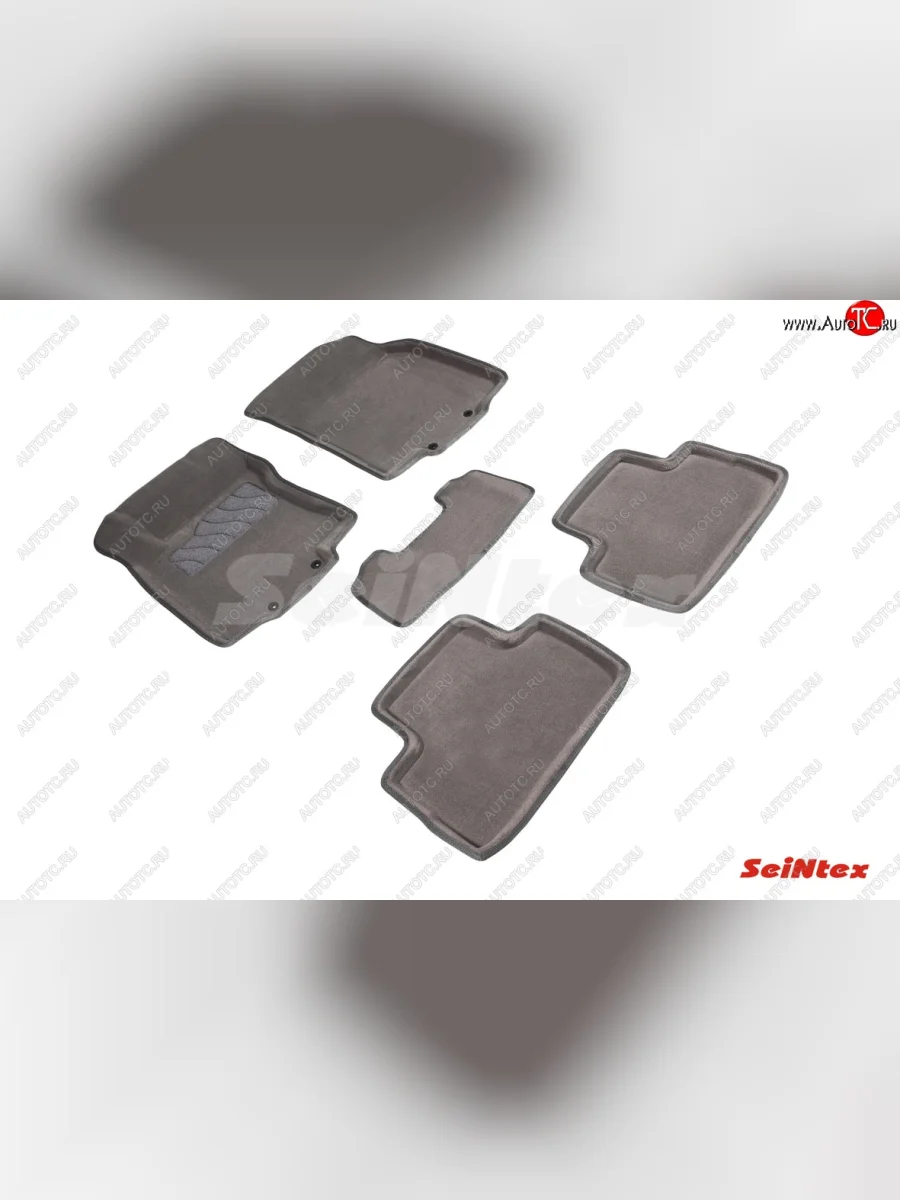 Комплект 3D ковриков в салон (ворсовые / серые) Seintex Nissan Qashqai 2 J11 рестайлинг (2017-2022)  в Керчи Республика Крым