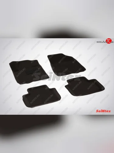 Комплект 3D ковриков в салон (ворсовые / чёрные) Seintex Nissan Teana 2 J32 дорестайлинг (2008-2011)