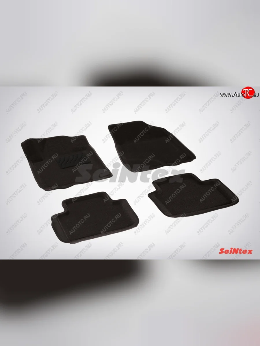 Комплект 3D ковриков в салон (ворсовые / чёрные) Seintex Nissan Teana 2 J32 дорестайлинг (2008-2011)  в Перми Пермском крае