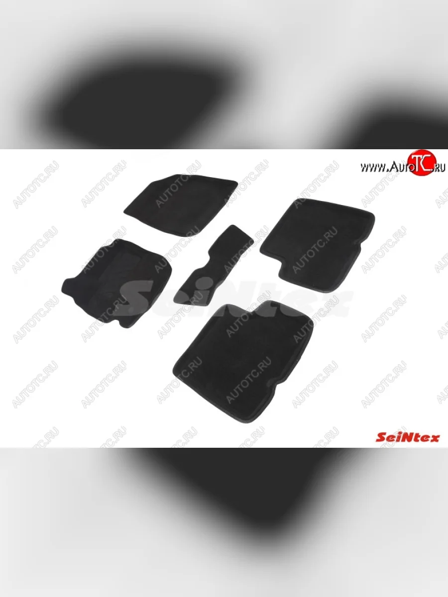 Комплект 3D ковриков в салон (ворсовые / чёрные) Seintex Nissan Terrano D10 рестайлинг (2016-2022)  с доставкой в г. Пермь