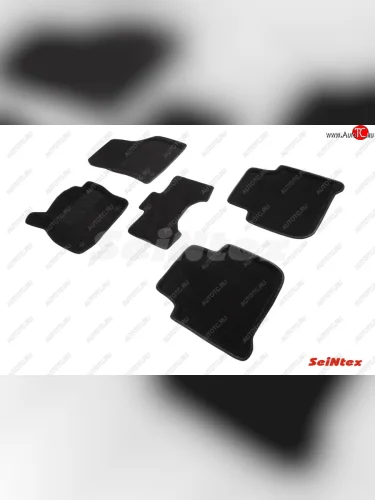 Комплект 3D ковриков в салон (ворсовые / чёрные) Seintex Skoda Kodiaq 1 NS7 дорестайлинг (2017-2021)