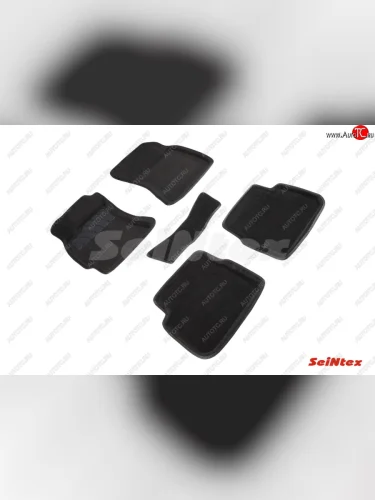 Комплект 3D ковриков в салон (ворсовые / чёрные) (АКПП) Seintex Subaru Forester SH (2008-2013)