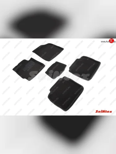 Комплект 3D ковриков в салон (ворсовые / чёрные) Seintex Toyota Camry XV40 рестайлинг (2009-2011)