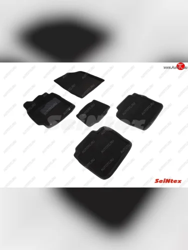 Комплект 3D ковриков в салон (ворсовые / чёрные) Seintex Toyota Camry XV50 дорестайлинг (2011-2014)