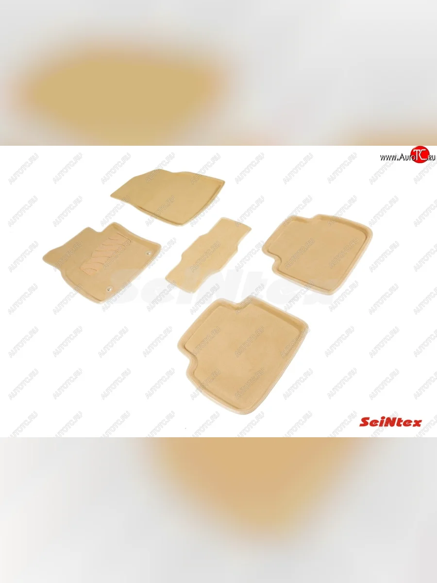 Комплект 3D ковриков в салон (ворсовые / бежевые) Seintex Toyota Camry XV70 дорестайлинг (2017-2021)  с доставкой в г. Пермь