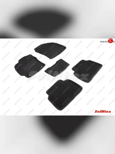 Комплект 3D ковриков в салон (ворсовые / чёрные) Seintex Toyota Corolla E210 седан дорестайлинг (2018-2022)