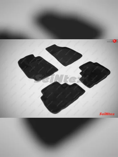 Комплект 3D ковриков в салон (ворсовые / чёрные) Seintex Toyota Highlander XU40 рестайлинг (2010-2013)