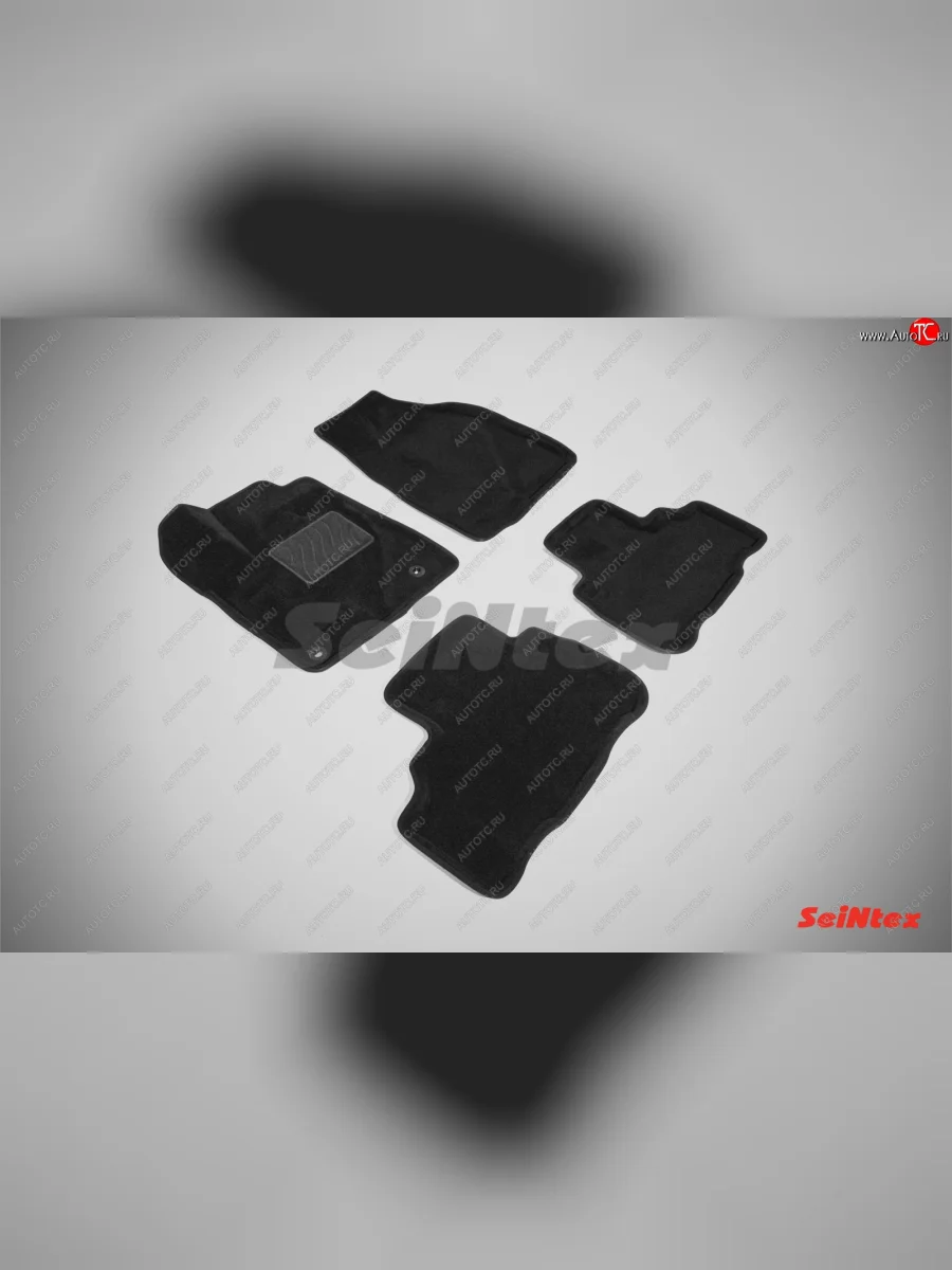 Комплект 3D ковриков в салон (ворсовые / чёрные) Seintex Toyota Highlander XU50 рестайлинг (2016-2020)  с доставкой в г. Керчь