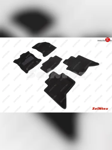 Коврики в салон SEINTEX 3D ВОРС (комплект) (Цвет: черный) Toyota Hilux AN120 1-ый рестайлинг (2017-2020)