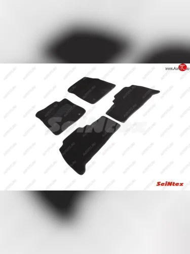 Комплект 3D ковриков в салон (ворсовые / чёрные) Seintex Toyota Land Cruiser 200 1-ый рестайлинг (2012-2015)