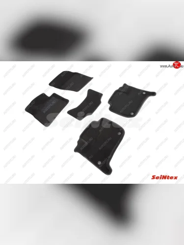 Комплект 3D ковриков в салон (ворсовые / чёрные) Seintex Volkswagen Touareg 2 NF дорестайлинг (2010-2014)