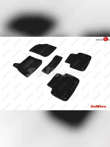 Комплект 3D ковриков в салон (ворсовые / чёрные) Seintex Volkswagen Touareg 3 CR дорестайлинг (2018-2022)