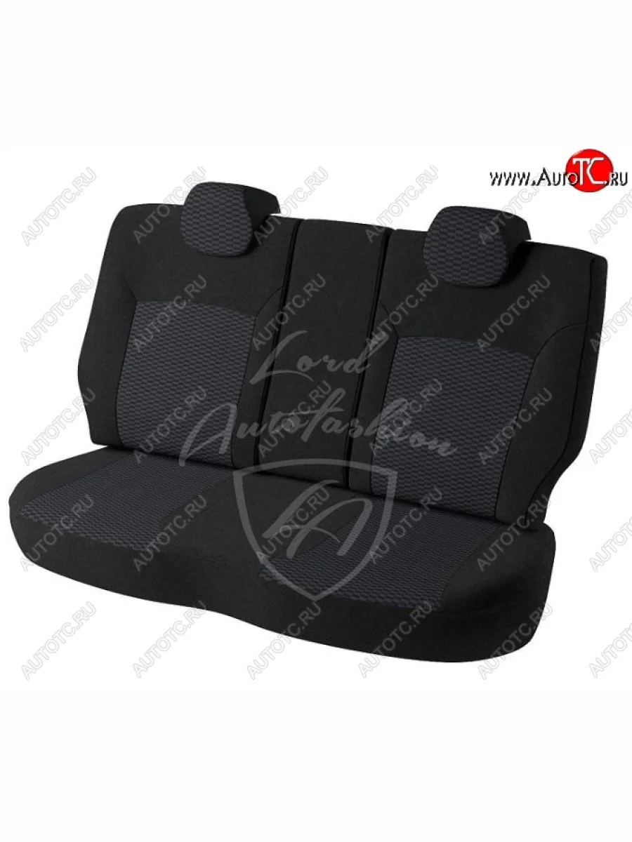 Чехлы для сидений (Active) Lord Autofashion Дублин (жаккард, цельная спинка) Skoda Rapid NH3 дорестайлинг лифтбэк (2012-2017) (Черный, вставка Прямоугольник черный)  в Перми Пермском крае