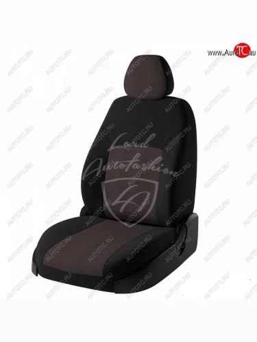 Чехлы для сидений (Люкс) Lord Autofashion Дублин (жаккард, раздельная спинка) (Черный, вставка Ёж Красный) Лада ВАЗ Гранта FL 2191 лифтбек (2018-2025)