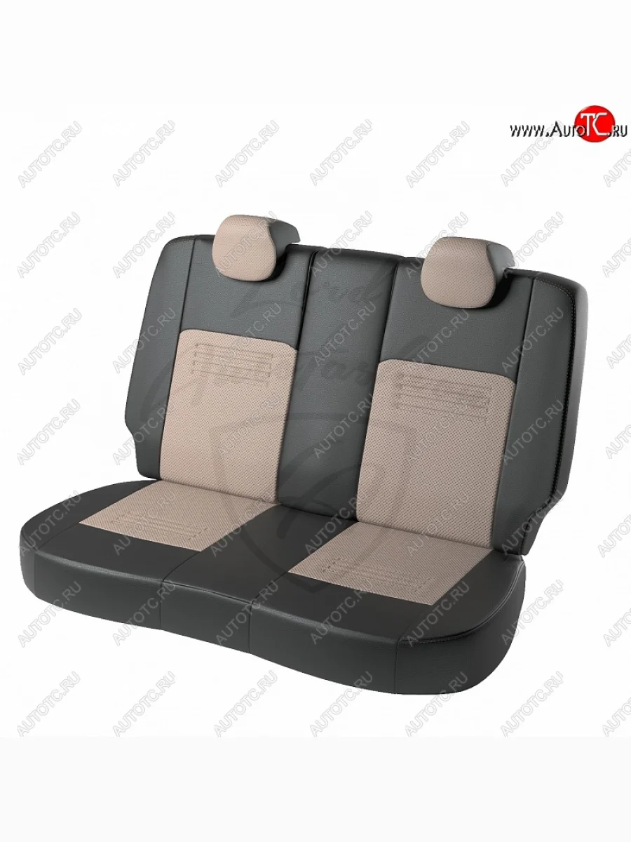 Чехлы для сидений Lord Autofashion Турин (экокожа) Hyundai I30 2 GD дорестайлинг универсал (2011-2015) (Черный, вставка бежевая)  в Перми Пермском крае