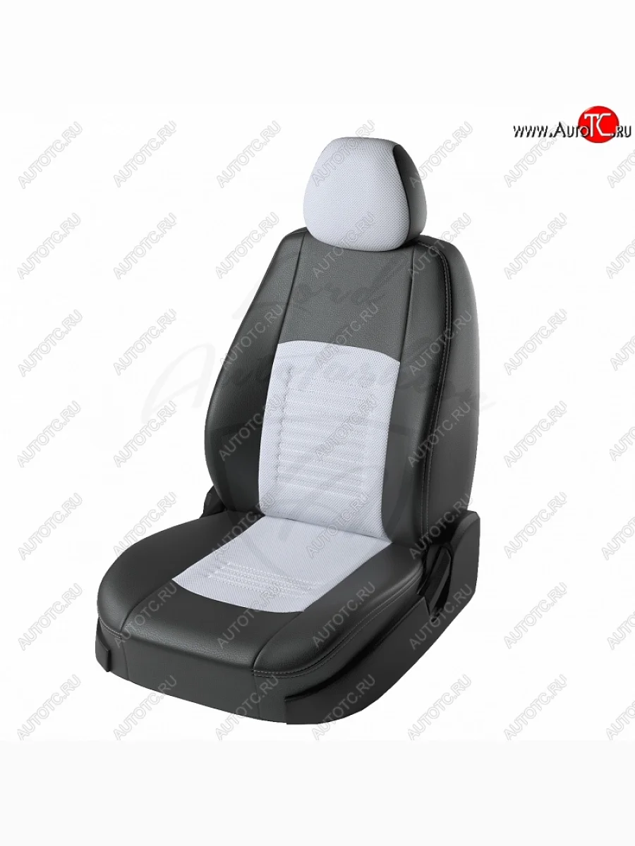 Чехлы для сидений Lord Autofashion Турин (экокожа) Nissan Qashqai 2 J11 дорестайлинг (2013-2019) (Черный, вставка белая)  в Перми Пермском крае