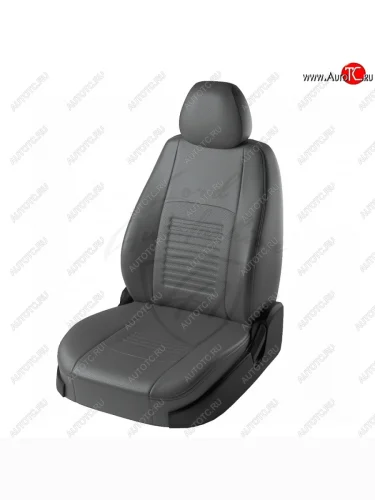 Чехлы для сидений Lord Autofashion Турин (экокожа) (Серый, вставка серая) Toyota Camry XV40 дорестайлинг (2006-2008)