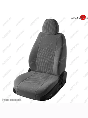 Чехлы для сидений Lord Autofashion Турин (жаккард) (Серый Норд, вставка Тома серый) Daewoo Gentra седан (2005-2011)