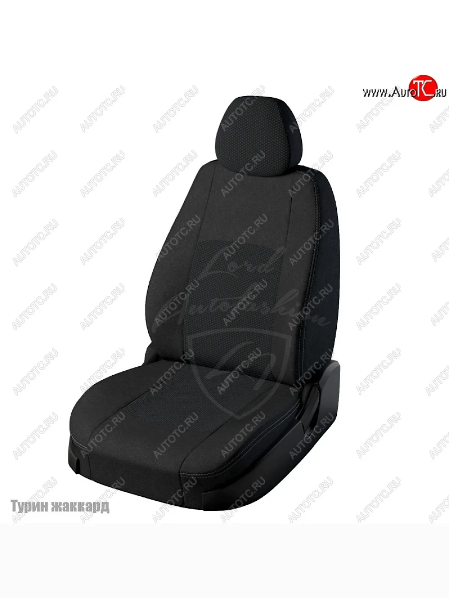 Чехлы для сидений Lord Autofashion Турин (жаккард) Daewoo Gentra седан (2005-2011) (Черный, вставка Эльбрус)  в Керчи Республика Крым