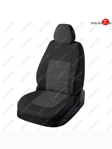 Чехлы для сидений (Comfort) Lord Autofashion Турин (жаккард) (Черный, вставка Тома серый) KIA Cerato 2 TD седан (2008-2013)