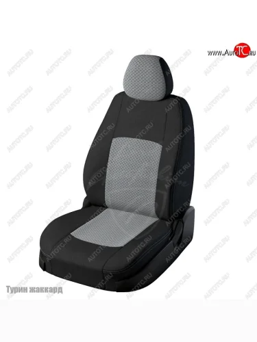 Чехлы для сидений Lord Autofashion Турин (жаккард) (Черный, вставка Тропик) Toyota Corolla E180 дорестайлинг (2013-2016)