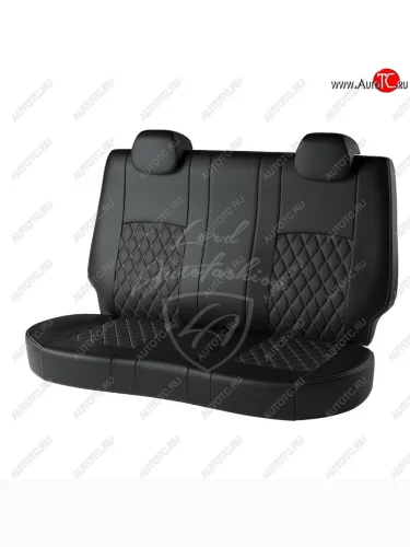 Чехлы для сидений Lord Autofashion Турин Ромб (экокожа) (Черный, вставка черная, строчка бежевая) Opel Corsa  D (2006-2014)   дорестайлинг, хэтчбэк 5 дв., 1-ый рестайлинг, хэтчбэк 5 дв.,  2-ой рестайлинг, хэтчбэк 5 дв.