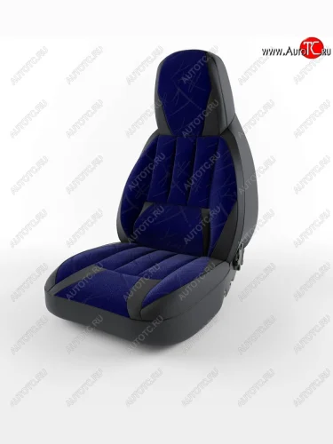 Чехлы для сидений Lord Autofashion Форсаж (экокожа) (Черный, вставка флок Фиолетовый кедр) Chevrolet Lanos  T100 (2002-2017) седан