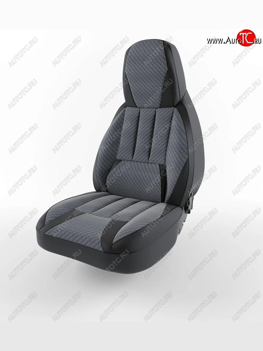 Чехлы для сидений (3-з местная) Lord Autofashion Форсаж (экокожа) ГАЗ ГАЗель 3302 дорестайлинг шасси (1994-2002) (Черный, вставка жаккард Зигзаг)  в Воронеже Воронежской области