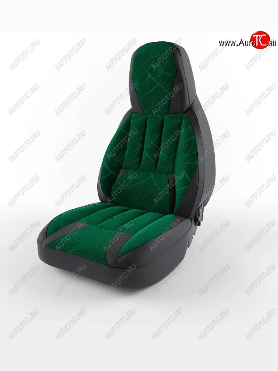 Чехол для сиденья Lord Autofashion Форсаж (экокожа, водительское место) ГАЗ ГАЗель 3302 дорестайлинг шасси (1994-2002) (Черный, вставка флок Зеленый юнион)  в Воронеже Воронежской области