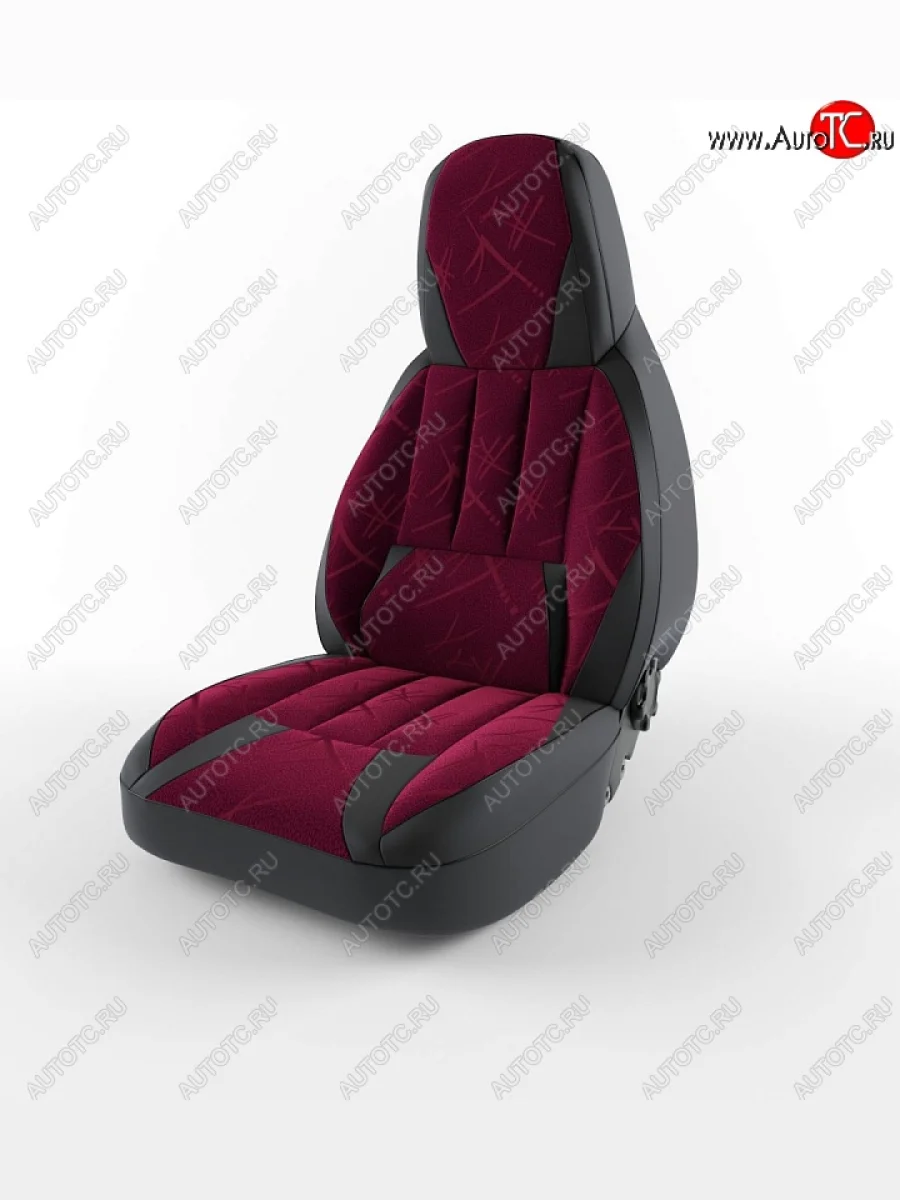 Чехол для сиденья Lord Autofashion Форсаж (экокожа, водительское место) ГАЗ ГАЗель 3302 дорестайлинг шасси (1994-2002) (Черный, вставка флок Красный флеш)  в Воронеже Воронежской области