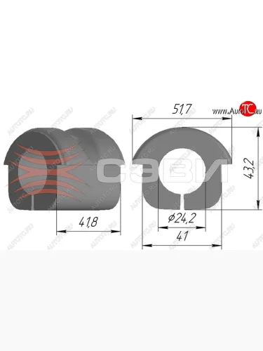 Подушка (втулка) переднего стабилизатора СЭВИ-Эксперт ГАЗ ГАЗель 3221 дорестайлинг автобус (1996-2002)