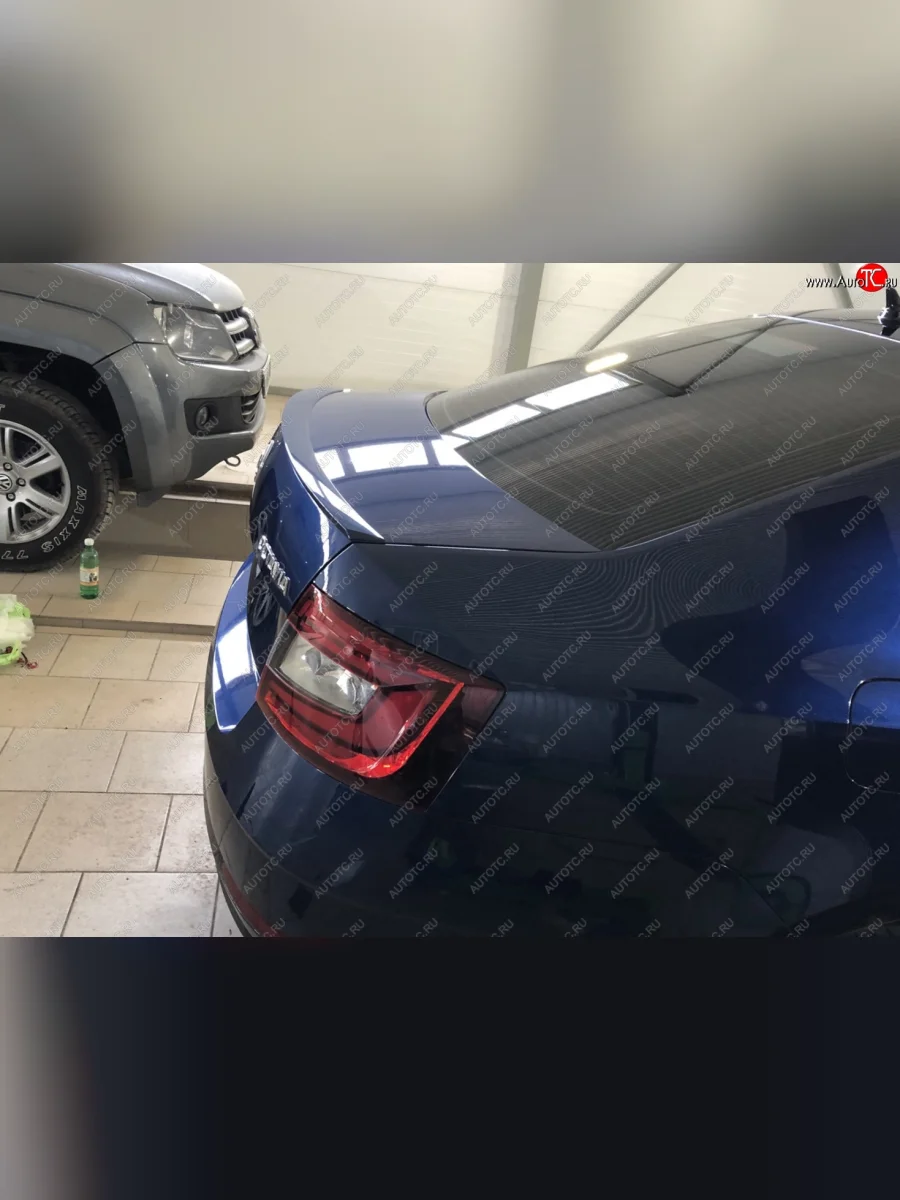 Лип спойлер АВТОКРАТ Skoda Octavia A7 рестайлинг лифтбэк (2016-2020) (Неокрашенный)  в Перми Пермском крае