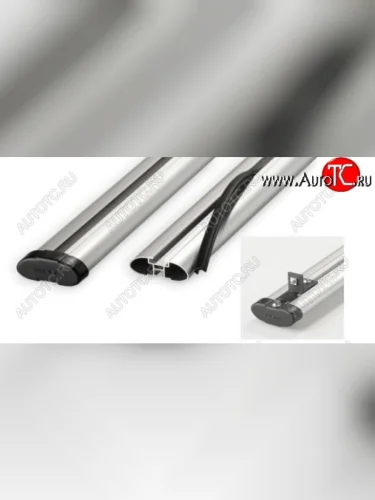 Поперечные дуги рейлингов АПС АЭРО (длина 1300 мм, крепление в паз, с низким кронштейном) (Серого цвета) Лада ВАЗ 2123 (Нива Шевроле) дорестайлинг (2002-2008)