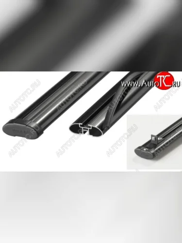 Поперечные дуги рейлингов АПС АЭРО (длина 1300 мм, крепление в паз, с низким кронштейном) (Черного цвета) Лада ВАЗ 2123 (Нива Шевроле) дорестайлинг (2002-2008)