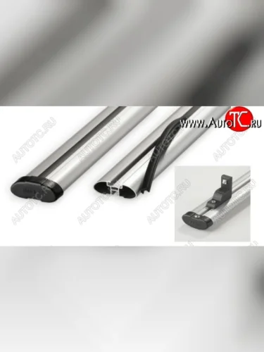 Поперечные дуги рейлингов АПС АЭРО (длина 1300 мм, крепление в паз, с высоким кронштейном) (Серого цвета) Лада ВАЗ 2123 (Нива Шевроле) дорестайлинг (2002-2008)