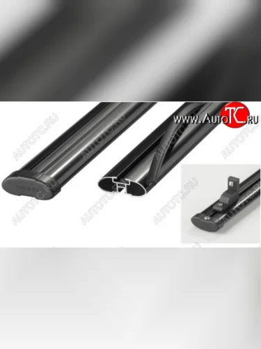 Поперечные дуги рейлингов АПС АЭРО (длина 1300 мм, крепление в паз, с высоким кронштейном) (Черного цвета) Лада ВАЗ 2123 (Нива Шевроле) дорестайлинг (2002-2008)