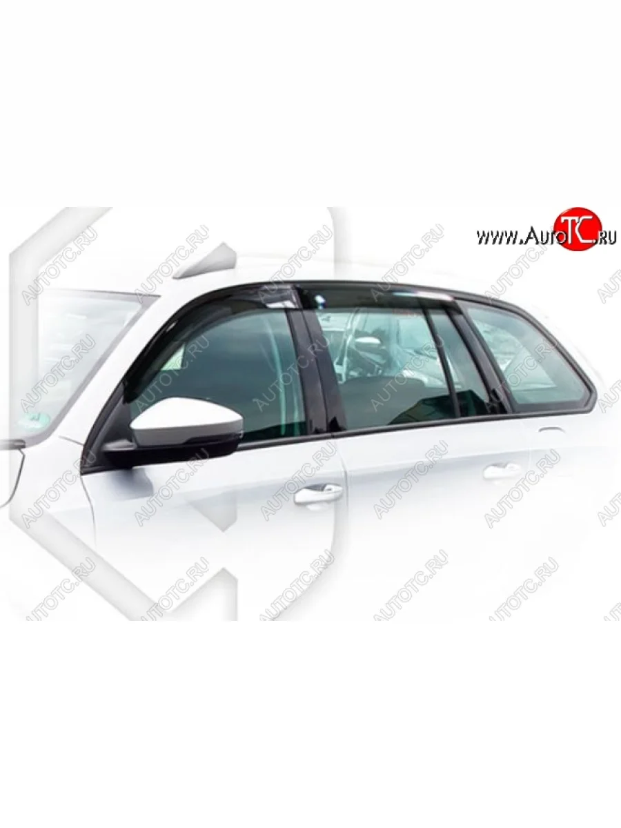 Дефлектора окон CA-Plastic Skoda Octavia A7 дорестайлинг универсал (2012-2017) (Classic полупрозрачный, Без хром.молдинга)  в Керчи Республика Крым