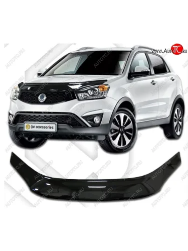 Дефлектор капота CA-Plastiс exclusive (Classic черный) SSANGYONG Actyon рестайлинг (2013-2021)