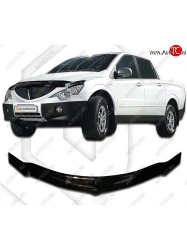 Дефлектор капота CA-Plastiс exclusive (Classic черный) SSANGYONG Actyon Sport (2006-2011)