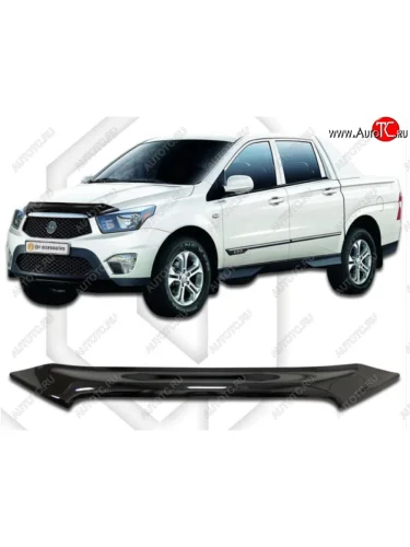 Дефлектор капота CA-Plastiс (Classic черный) SSANGYONG Actyon Sport (2012-2025)