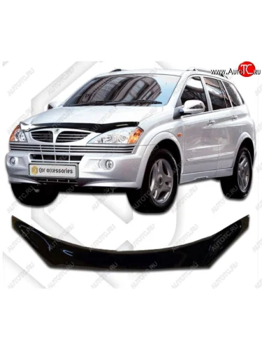 Дефлектор капота (exclusive ) CA-Plastiс (серия Classic черный) SSANGYONG Kyron дорестайлинг (2005-2007)
