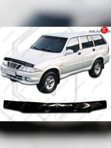Дефлектор капота CA-Plastiс (серия Classic черный) SSANGYONG Musso (1993-2005)