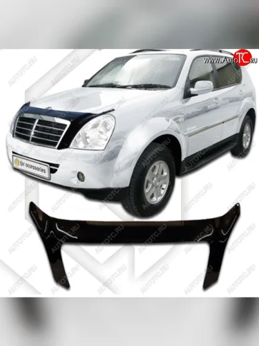 Дефлектор капота CA-Plastiс (Classic черный) SSANGYONG Rexton Y250 (2006-2012)