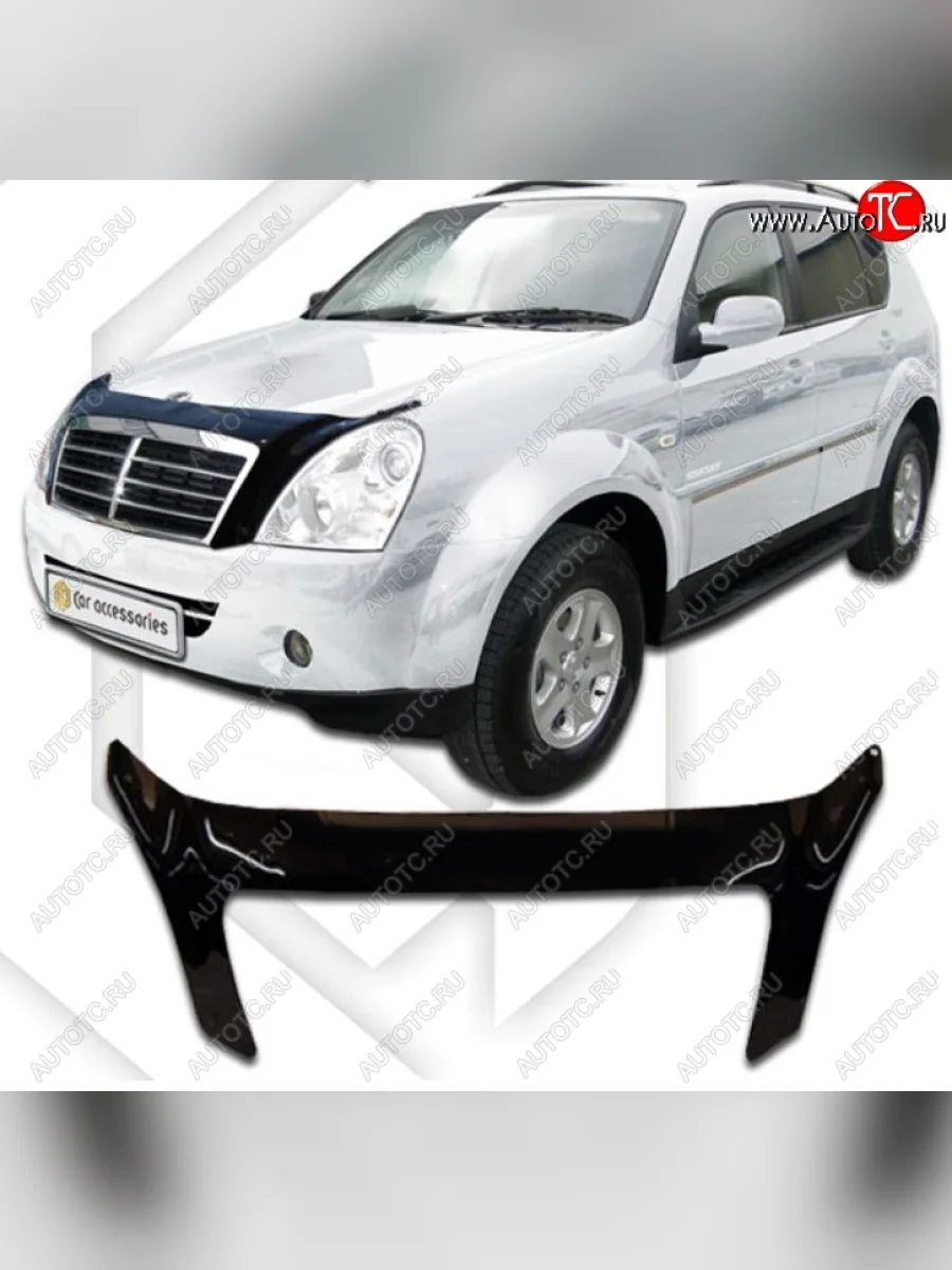 Дефлектор капота CA-Plastiс SSANGYONG Rexton Y250 (2006-2012) (Classic черный, Без надписи)  в Перми Пермском крае
