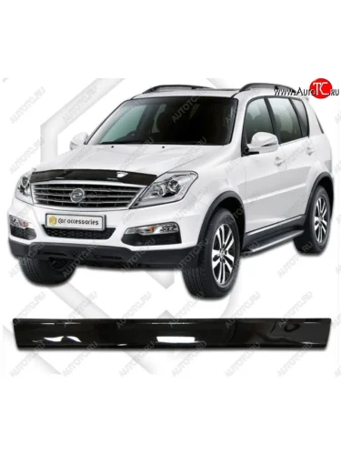 Дефлектор капота CA-Plastiс (Classic черный) SSANGYONG Rexton Y290 (2012-2017)