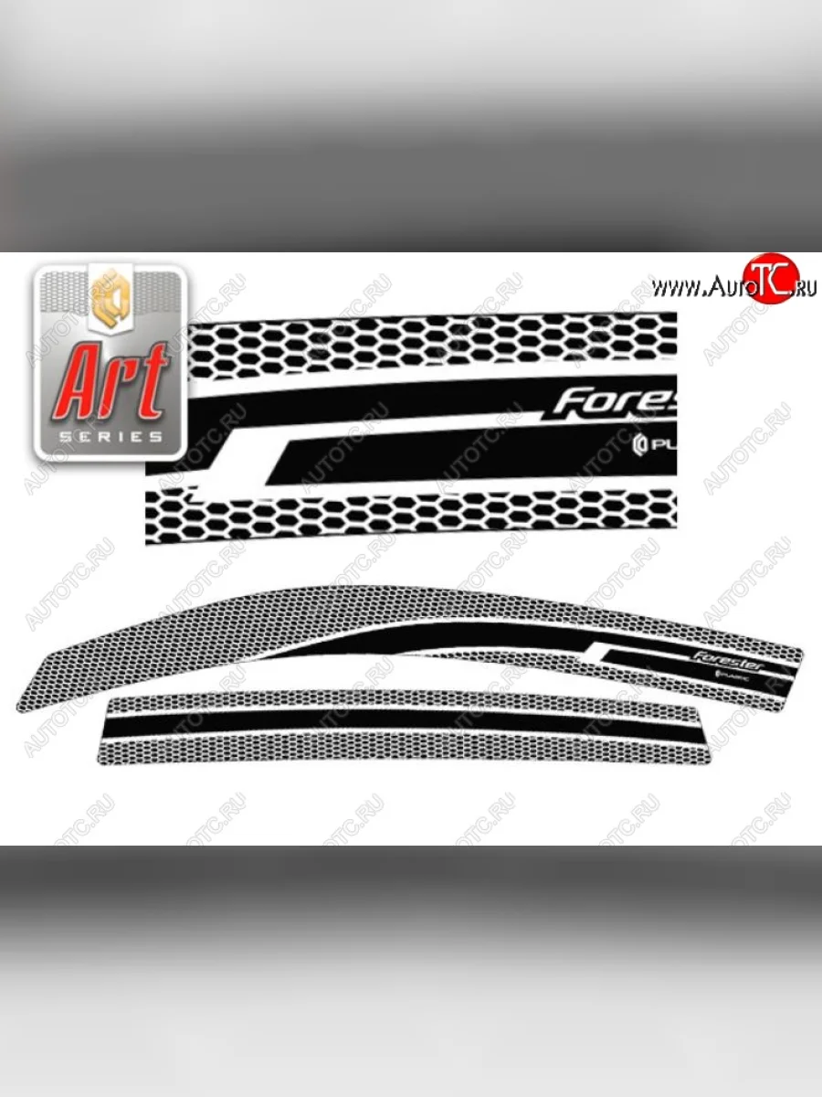 Дефлектор капота CA-Plastiс Subaru Forester SJ дорестайлинг (2012-2016) (Серия Art белая, Без хром.молдинга)  в Самаре Самарской области