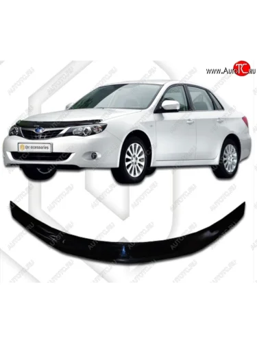 Дефлектор капота CA-Plastiс (Classic черный) Subaru Impreza GE седан (2007-2012)
