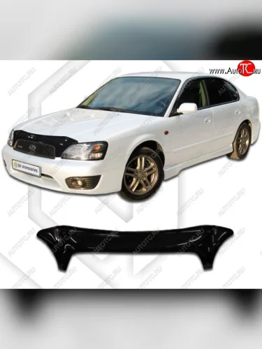 Дефлектор капота (левый руль) CA-Plastiс (Classic черный) Subaru Legacy BH/BE12 универсал (1998-2003)