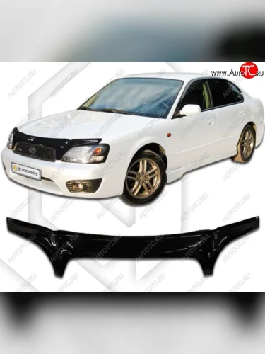 Дефлектор капота (левый руль) CA-Plastiс exclusive (Classic черный) Subaru Legacy BH/BE12 универсал (1998-2003)