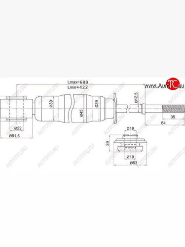 Амортизатор задний LH=RH SAT Toyota Estima  AHR10,XR30, XR40 (2000-2006)